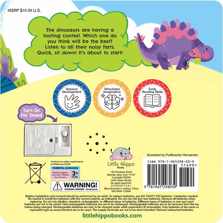 Little Hippo Books - Vente Livre pour bébés et tout-petits (jusqu'à 2 ans) - Préhistoriques Pétarades - Livre Sonore7