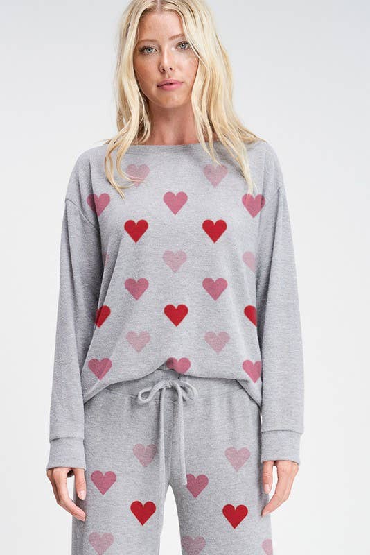 Lemon Tree - Wholesale Lounge Set - Women's - Heart all over sleep lounge wear set4