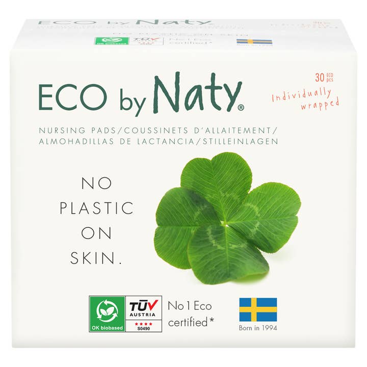 Coussinets d'allaitement, compostables, 30 pcs pour la vente par Eco by Naty