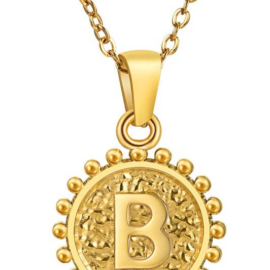 ROUND ALPHABET INITIAL PENDANT NECKLACE_CWAJE107 for wholesale by ACCITY