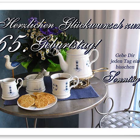 Numero compleanno/biglietto di auguri/65° compleanno/529565 per la vendita all'ingrosso da parte di Yabué