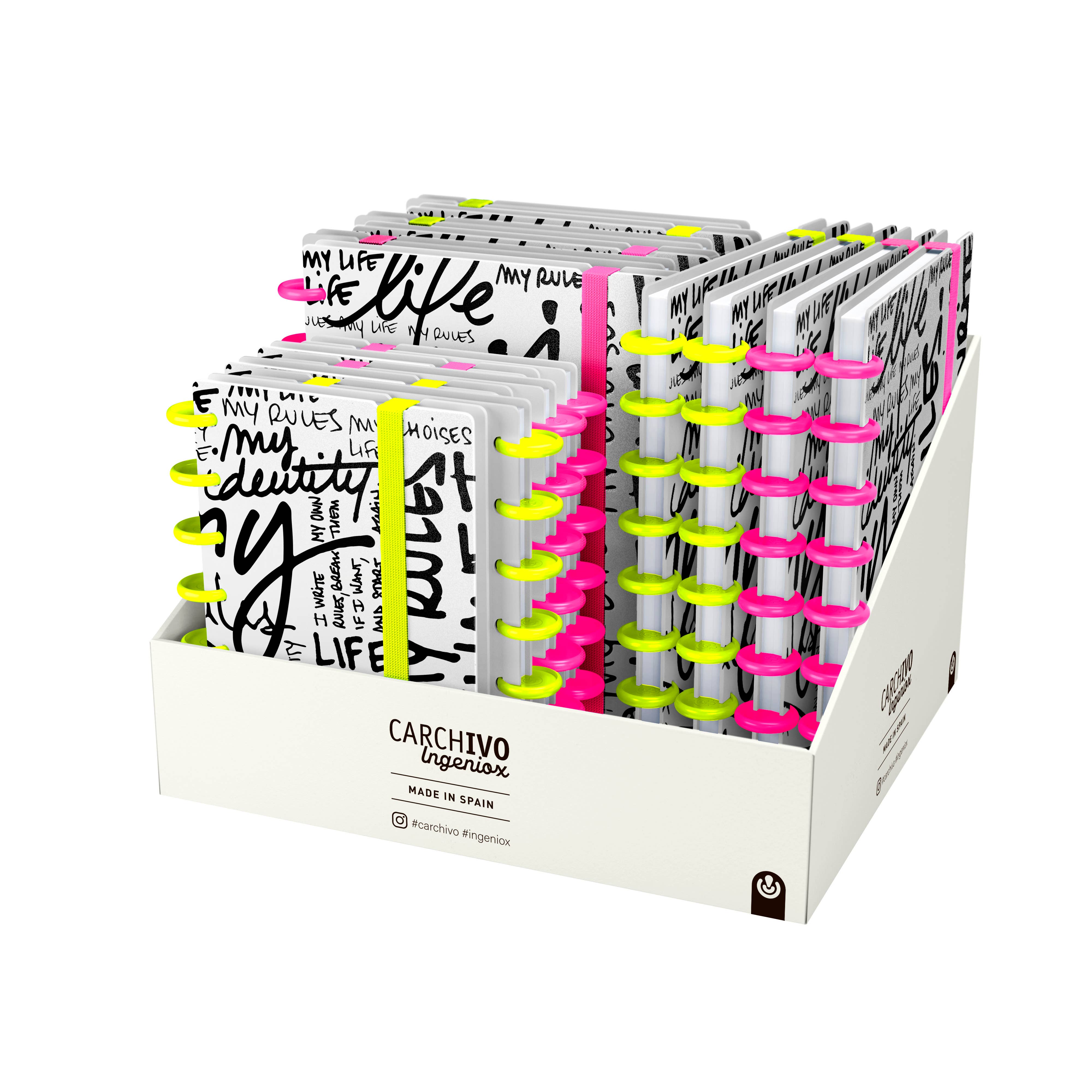 CARCHIVO - Wholesale Notebook - Display INGENIOX® Notebooks – MY LIFE | A5 + MINI (16 units)