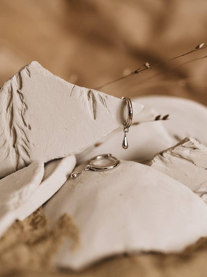 Teardrop Hoop Earrings. Ariel for wholesale by O'Milo