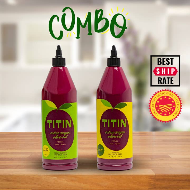 Casacella Foods - Wholesale Olive Oil - Titin Combo Finishing + Universal Picual EVOO 750ml-12 units