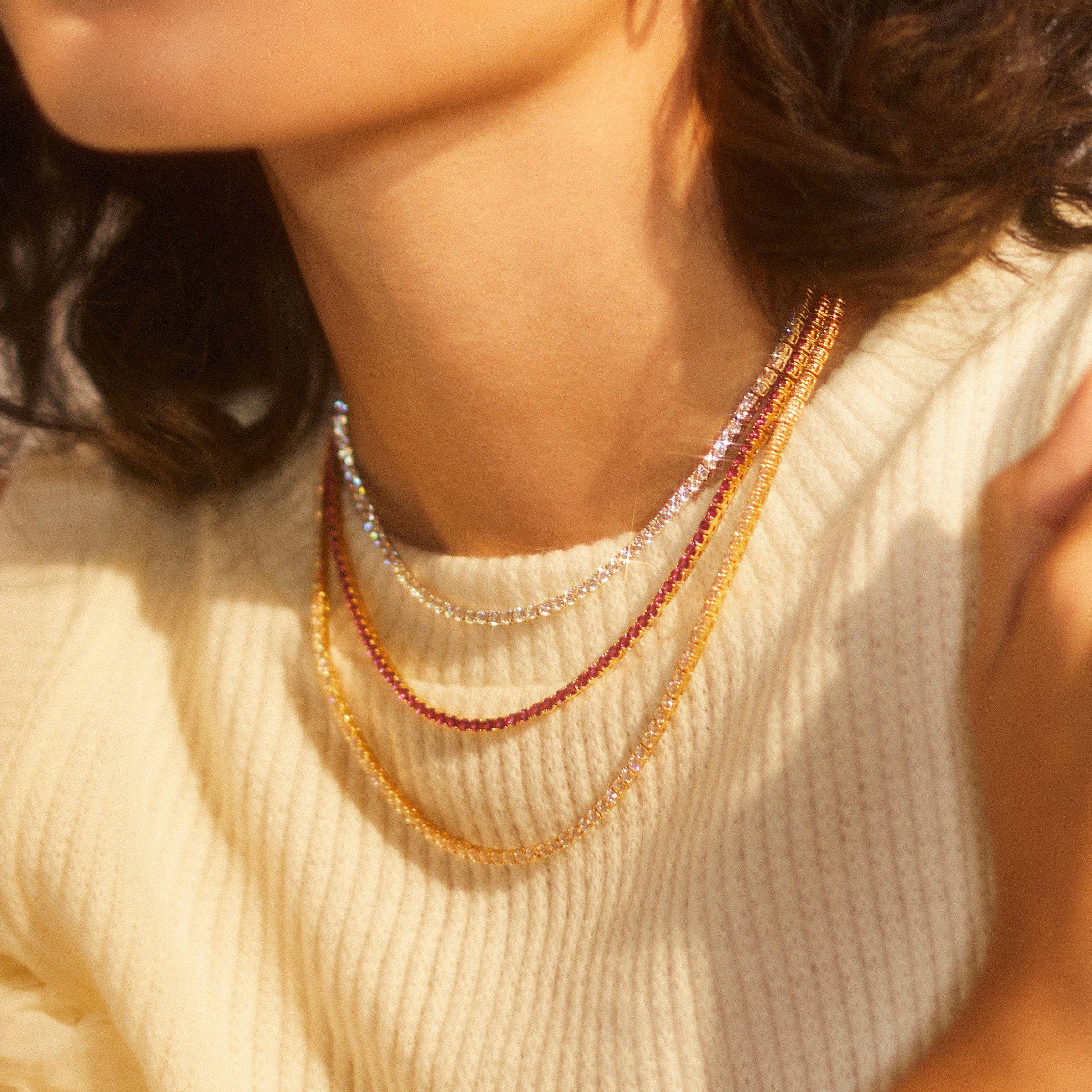 NADRI - Vente Collier maille et chaîne - COLLIER DE TENNIS AJUSTABLE LOVE ALL2