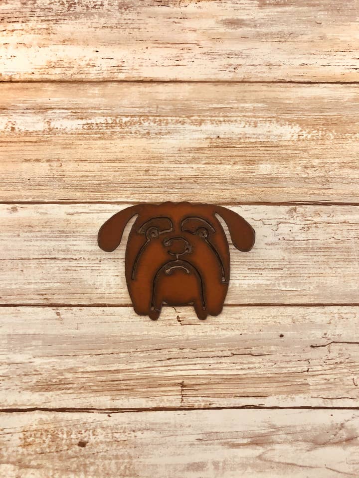 Bulldog Face Pet Magnet for wholesale by Universal Ironworks USA