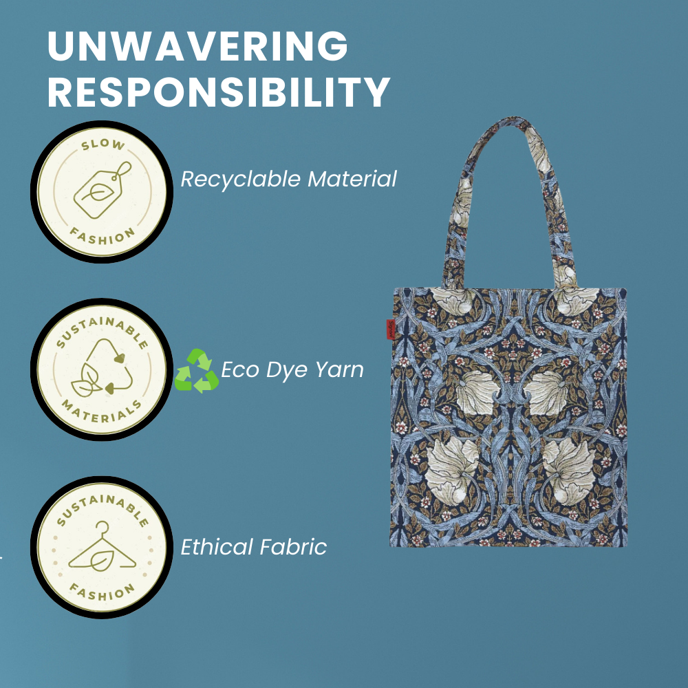 SignareArt - Wholesale Grocery/Shopping Bag - FLAT-PIMPERNEL-BL|  WILLIAM MORRIS PIMPERNEL AND THYME BLUE - FLAT BAG4