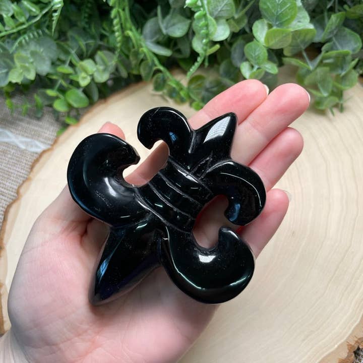 Copper Ashes - Wholesale Spiritual Stone/Crystal - Crystal Fluer De Lis Symbol