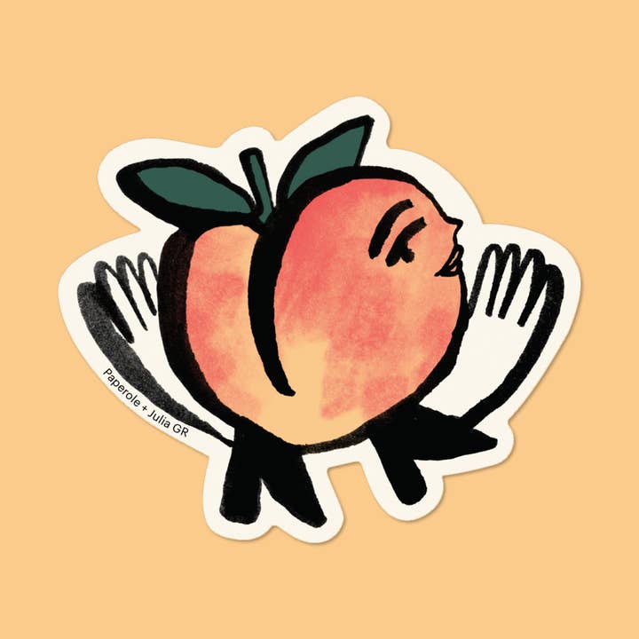 Paperole - Wholesale Sticker - FUZZY PEACH — Bumper Sticker1