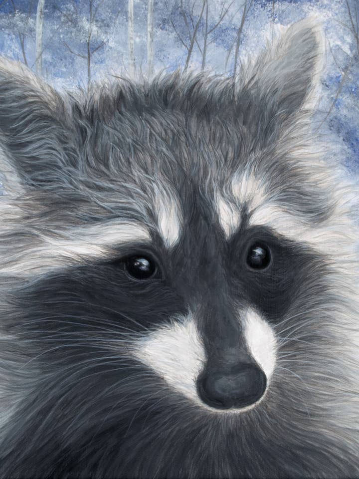 Into The Woods: Rocky Raccoon - Raccoon Print for wholesale by Tracy L Anderson