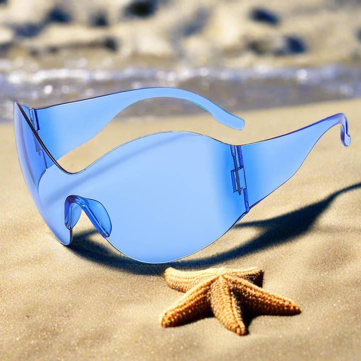 WoodWristCo - Wholesale Sunglasses - Women's - Y2K Future Technology Sense Frame Siamese PC Sunglasses8