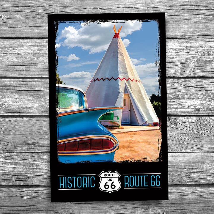 Route 66 Wigwam Motel Teepee Postcard - RETIRED for wholesale by Christopher Arndt Postcard Co.