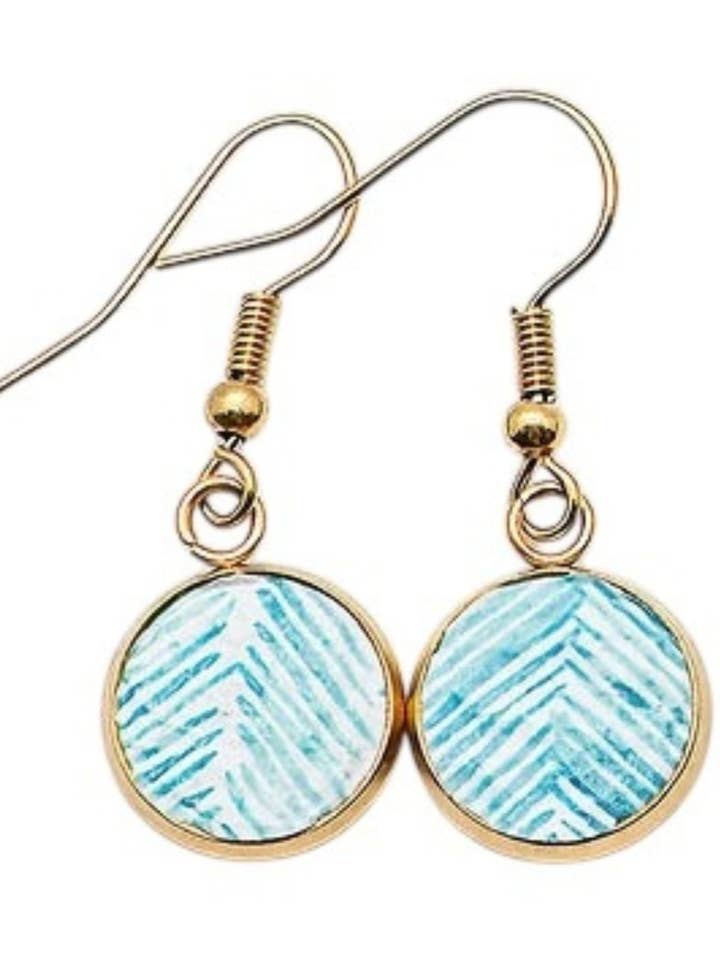 Ocean Chevron Mini Lantern Earrings — 12 mm — Stainless Steel or Gold Plated for wholesale by Comer Teng Studio