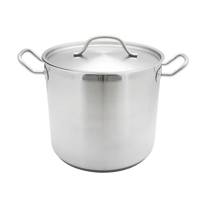12 1/2 B X 13 7/8 T X 10 1/2H 24 Qt Stock Pot W/ Lid for wholesale by KT Supply