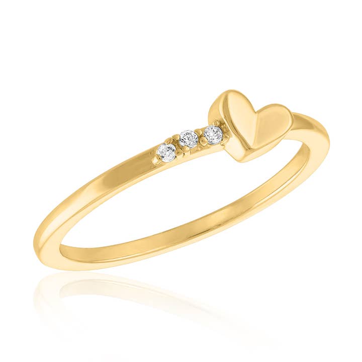 Layers Ring: Tilted Heart Gold Ring for wholesale by Center Court