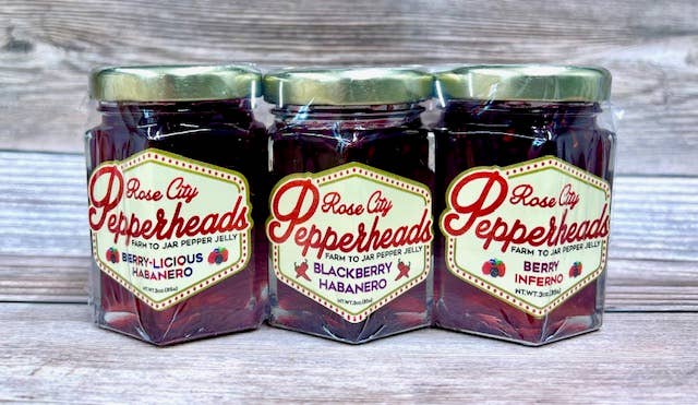 Rose City Pepperheads - Wholesale Jam/Jelly - Oregon Berry Mix trio