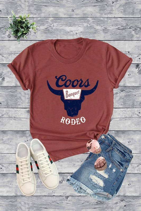 Top Avenue - Vente T-shirt sérigraphié – femme - T-shirt unisexe à col rond COORS RODEO, Beer, Summer9