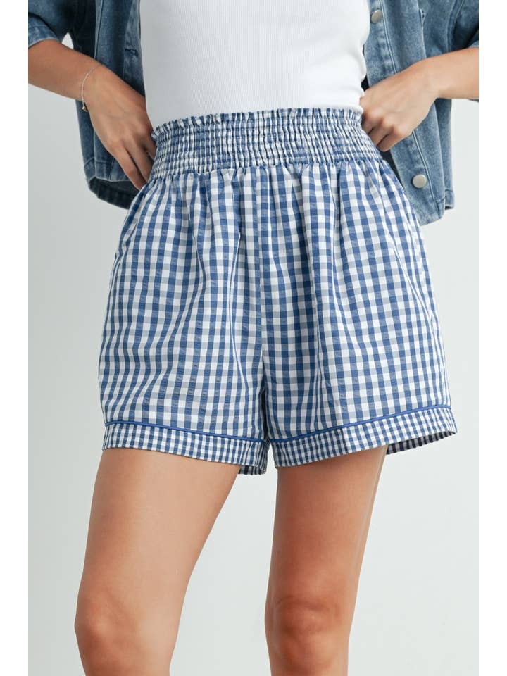 BUTTERMELON - Wholesale Shorts – Women’s - Garterized Gingham Shorts - BMP7658 22