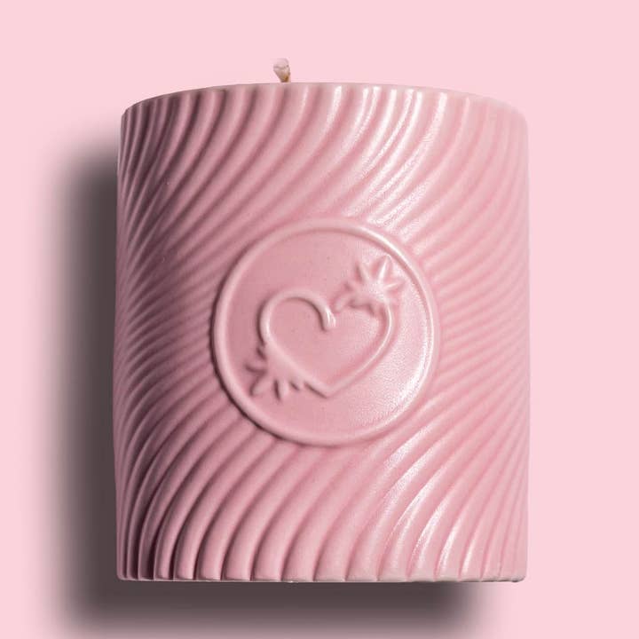 Pink Massage Candle - Litchi Martini for wholesale by HIGH ON LOVE