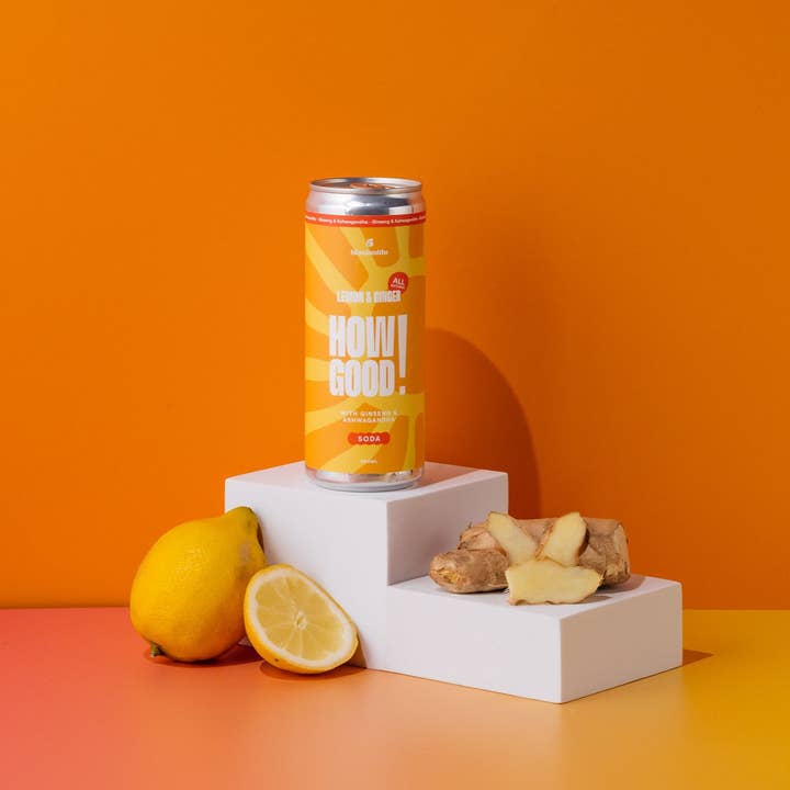 How Good! Lemon & Ginger 330ml Cans for wholesale by Blendsmiths Drinkmakers