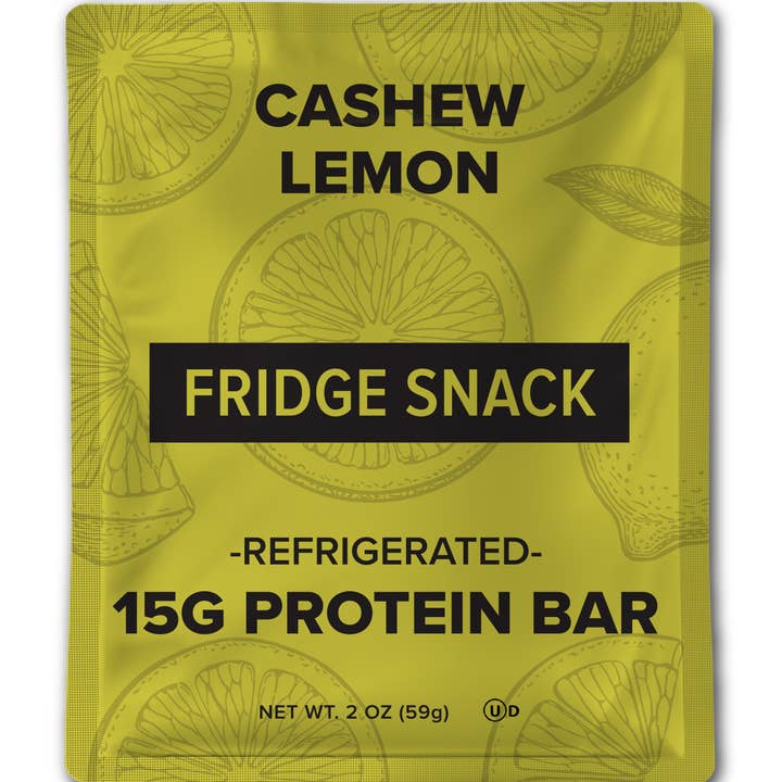 FRIDGE SNACK - Wholesale Snack bar - CASHEW LEMON (8 Bar Pack)