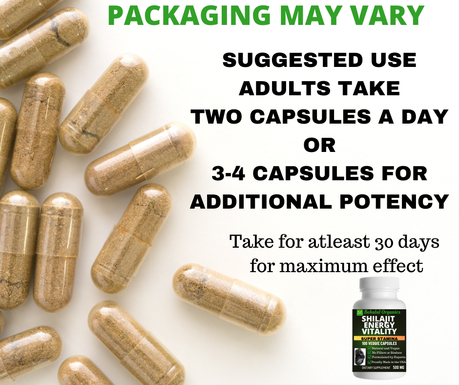 Behalal Organics - Vente Supplément oral/vitamine - Complément de Shilajit 500 mg, 100 gélules rapides8