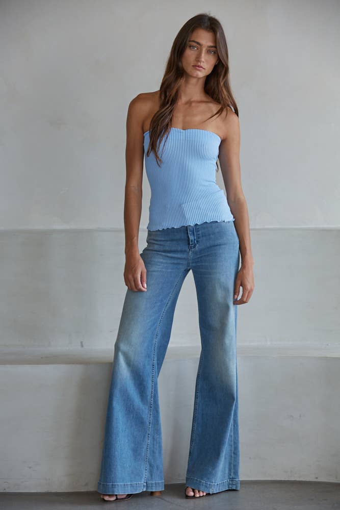 By Together - Vente Bustier – femme - S1188N | Top tube côtelé sans couture avec encolure en cœur15