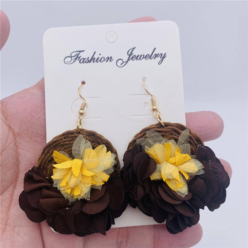 Mio Queena - Venta al por mayor Pendientes colgantes - Pendientes de corona de flores hechos a mano retro1