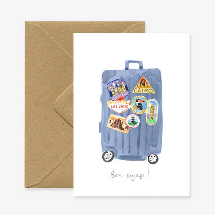 Doppelte A6-Karte „Gute Reise!“ für den Großhandel von Marina Vandel