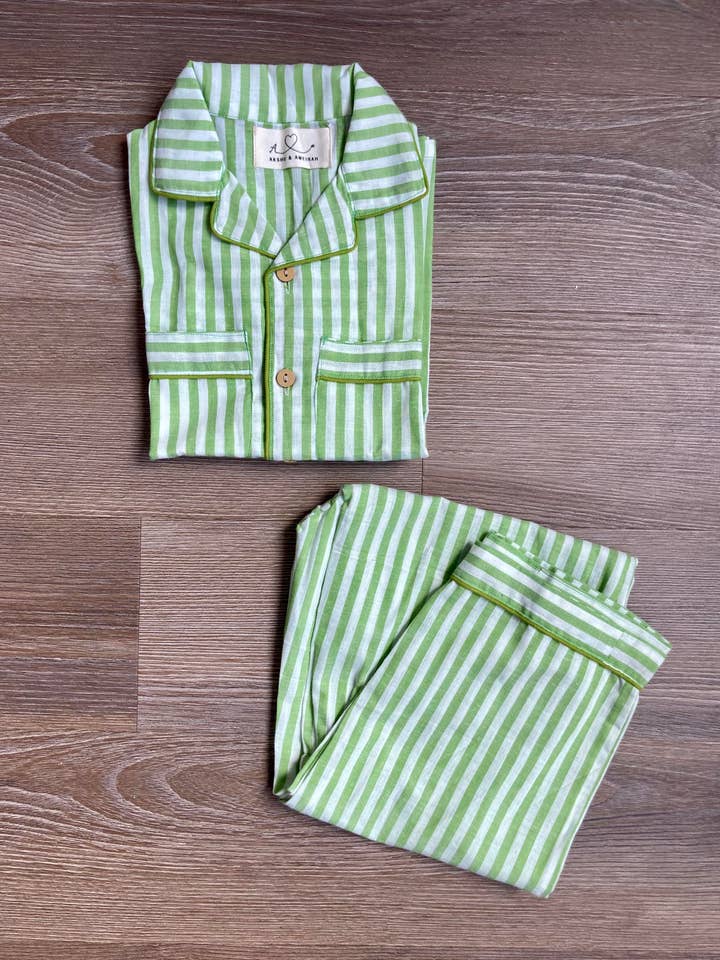 Short Sleeve & Full Pants Cotton Pajama Sets - No Tariffs for wholesale by Akshu & Ameirah