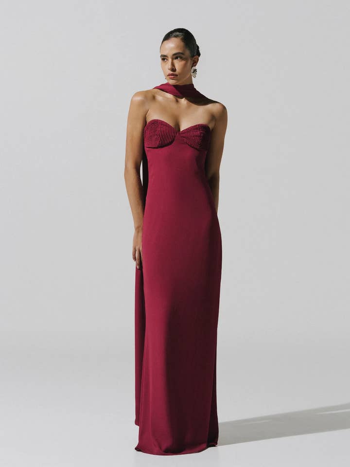 Athena Maxi Dress Cabernet for wholesale by Baobab
