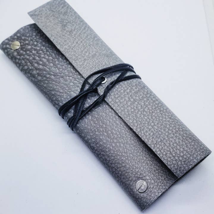 Holder - Genuine Leather - Reclaimed - White - Blue - Gray - Earring Case for wholesale by Gardenia & Grit