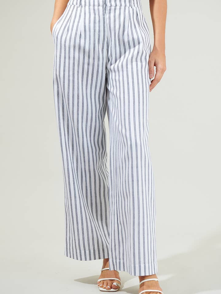 Sugarlips Arlah gestreepte plissé broek voor wholesale door Sugarlips