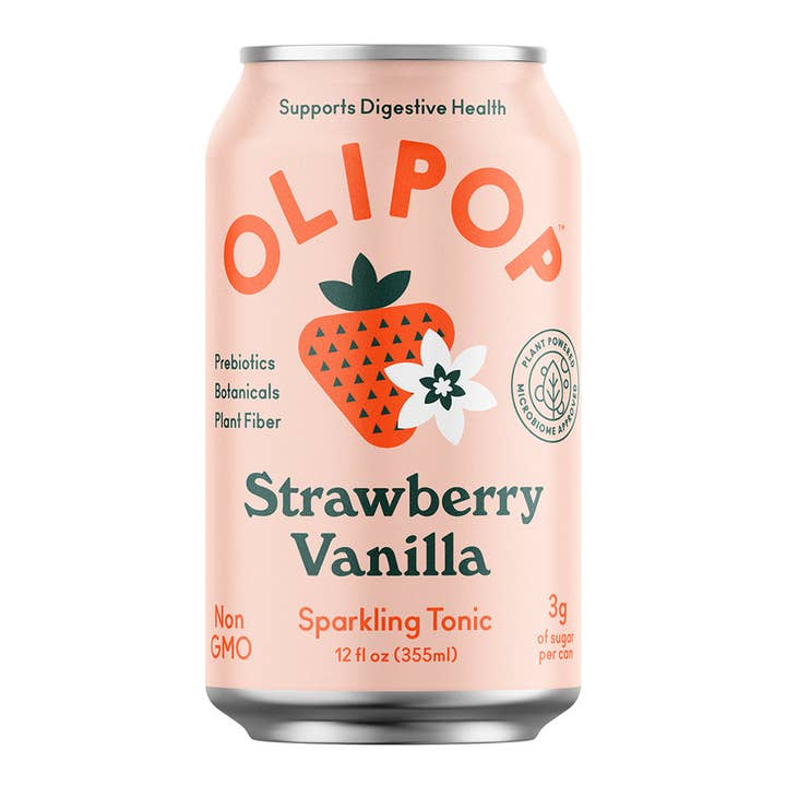 Echo Sales Canada - Wholesale Soda/Carbonated Drink - Olipop Strawberry Vanilla Sparkling Tonic 355 ml case of 12