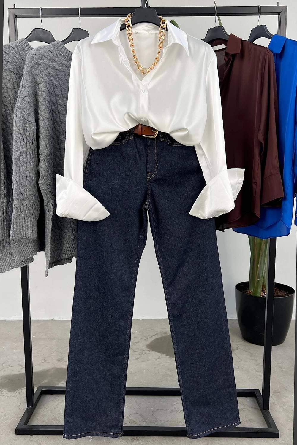 Queen Fashion – wholesale Blus - Dam – Slag långärmad lös temperament knappskjorta9