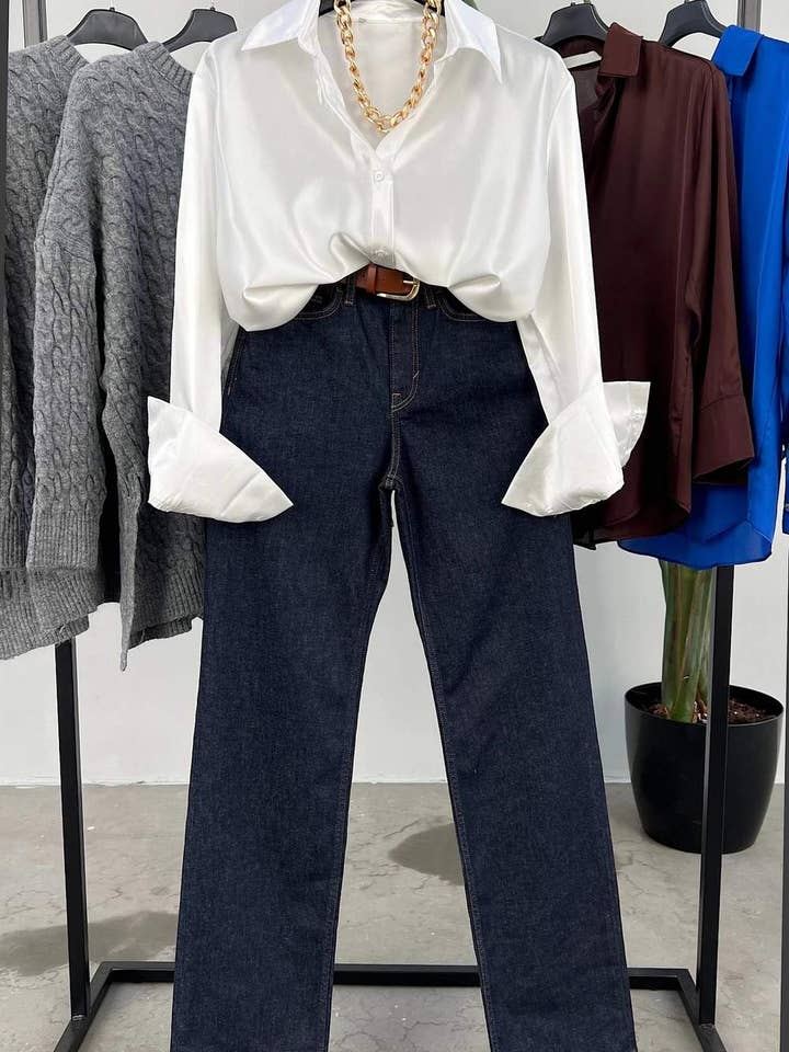 Fashion Combination - Wholesale Blouse - Women's - lapel long sleeve loose temperament button shirt10