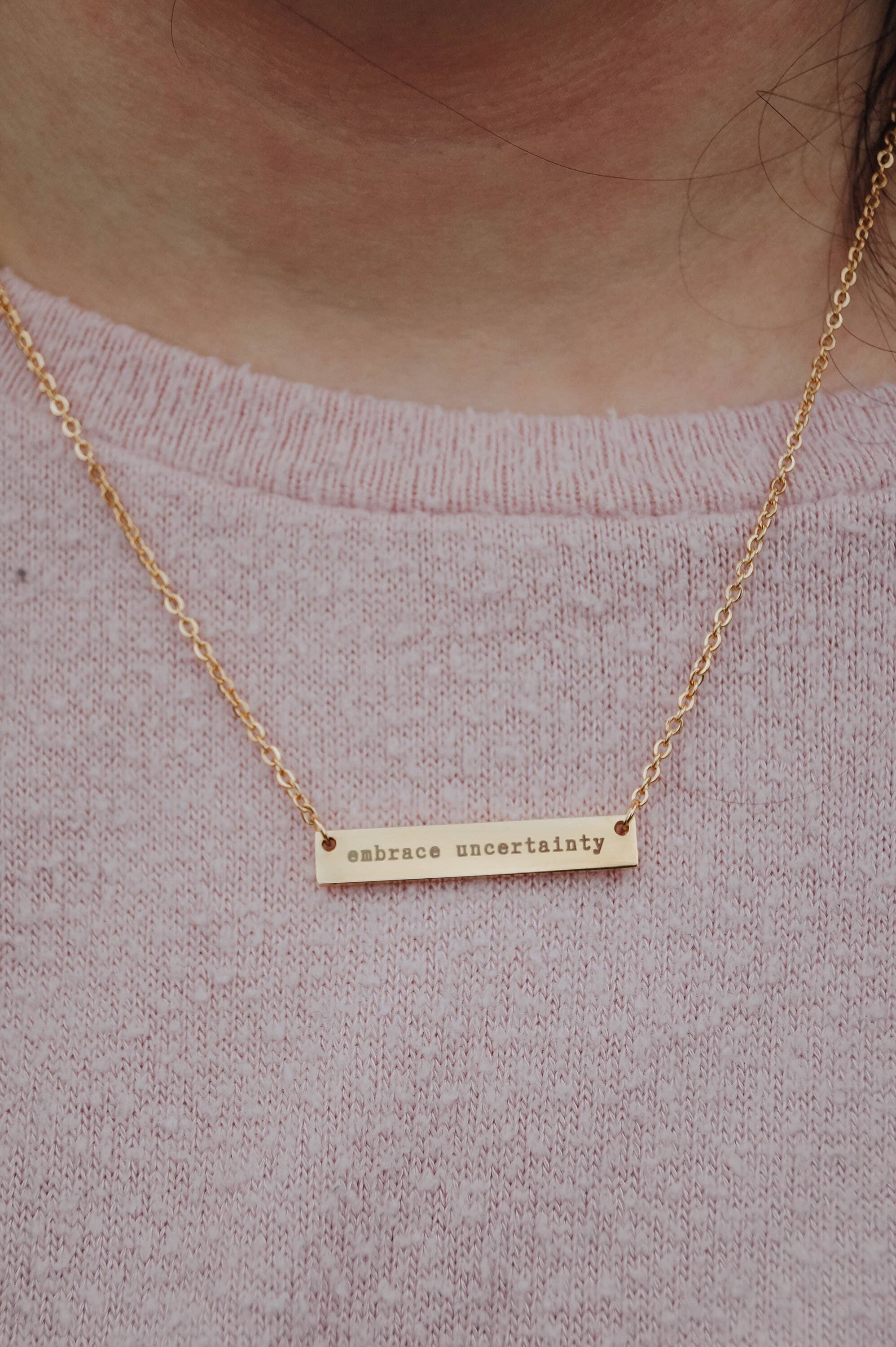 the ocdopus - Wholesale Pendant/Charm Necklace - Embrace Uncertainty Bar OCD/Anxiety/Mental Health Necklace3