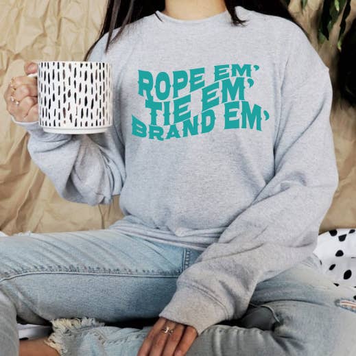 Western Crewneck Sweater- Rope em' for wholesale by Rancho515