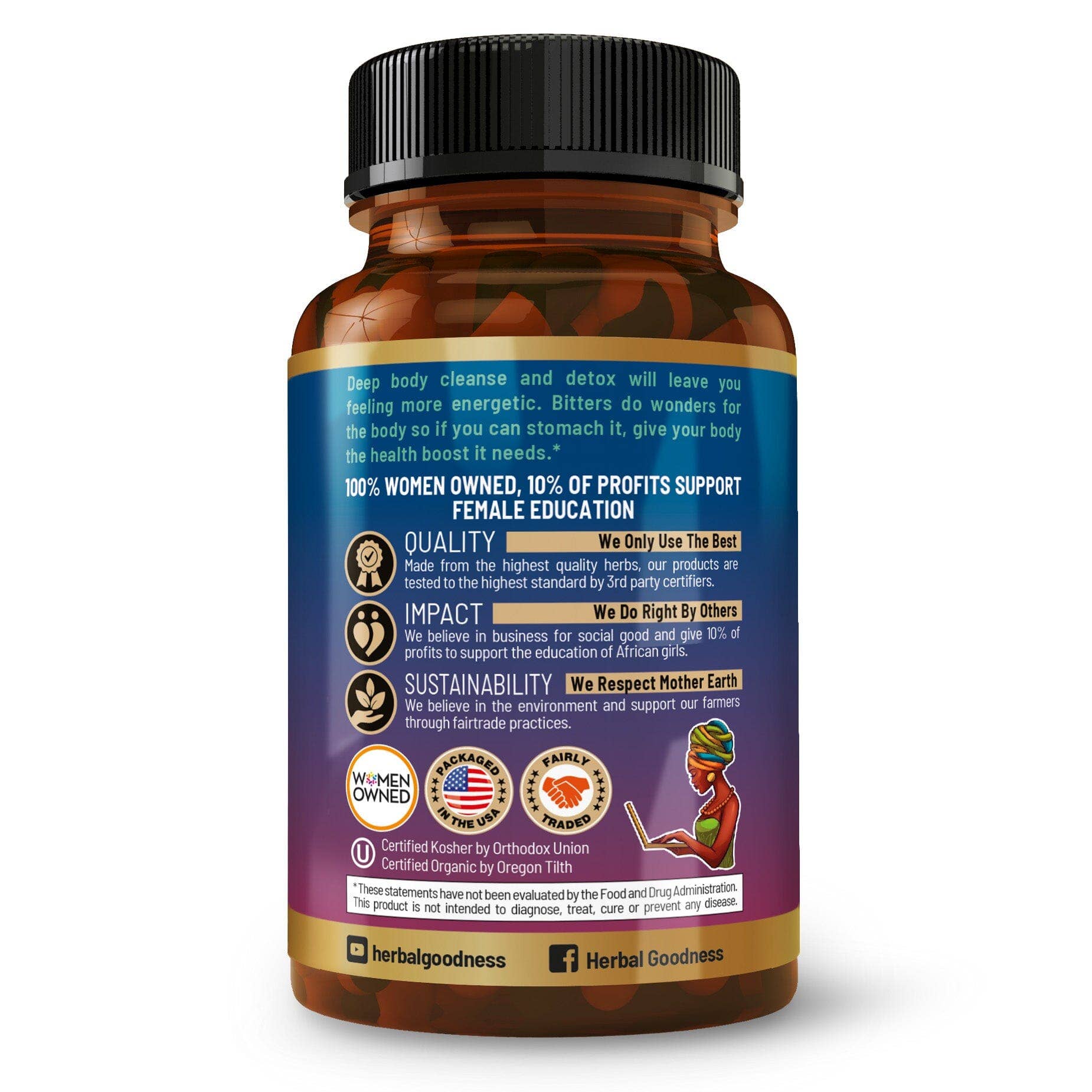 Herbal Goodness - Wholesale Oral Supplement/Vitamin - Soursop Bitters Extract - Capsules 60/600mg - Deep Body Cleanse and Detox - Herbal Goodness2