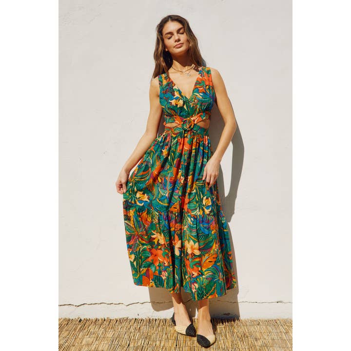 Sunny Serenity O Ring Cutout Midi Dress for wholesale by Dress Forum