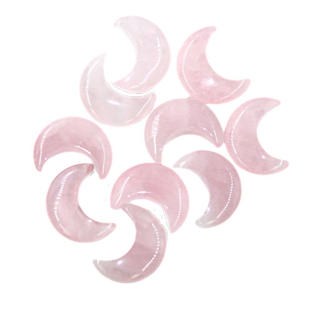 Earths Elements Wholesale - Wholesale Spiritual Stone/Crystal - Crystal Moon - Rose Quartz, pack of 100