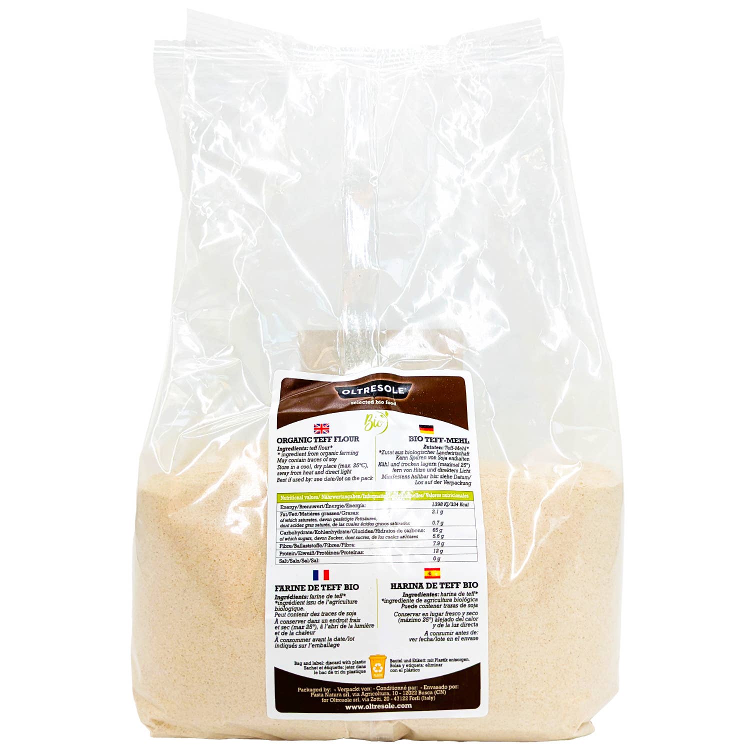 Oltresole – Engroshandel Glutenfrit mel – ØKOLOGISK TEFFMEL 1 kg2
