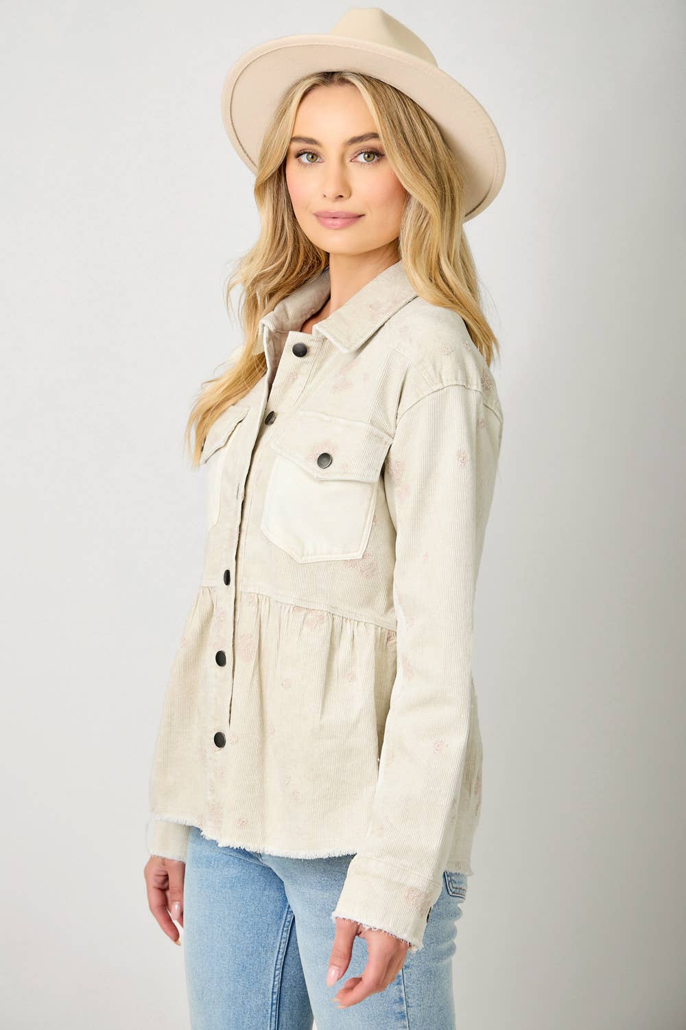 Mystree - Wholesale Jacket - Women's - 61174 Washed Terry Mix Peplum Jacket2