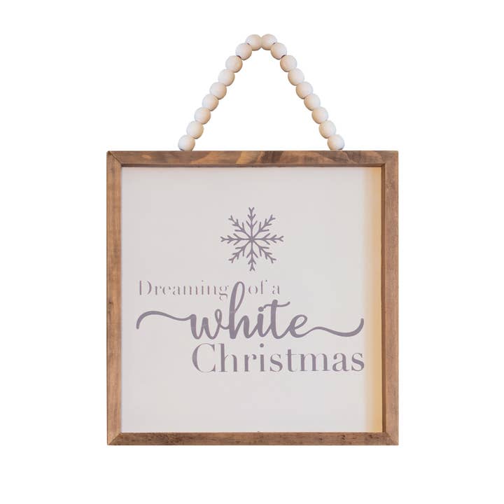 White Christmas Beaded Sign for wholesale by Col House Designs