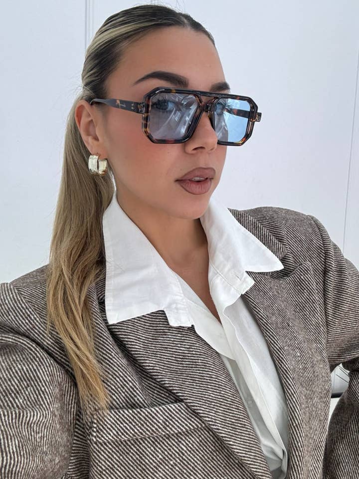 ANNAKEY DENI LEOPARD BLAUWE ZONNEBRIL voor wholesale door AnnaKey