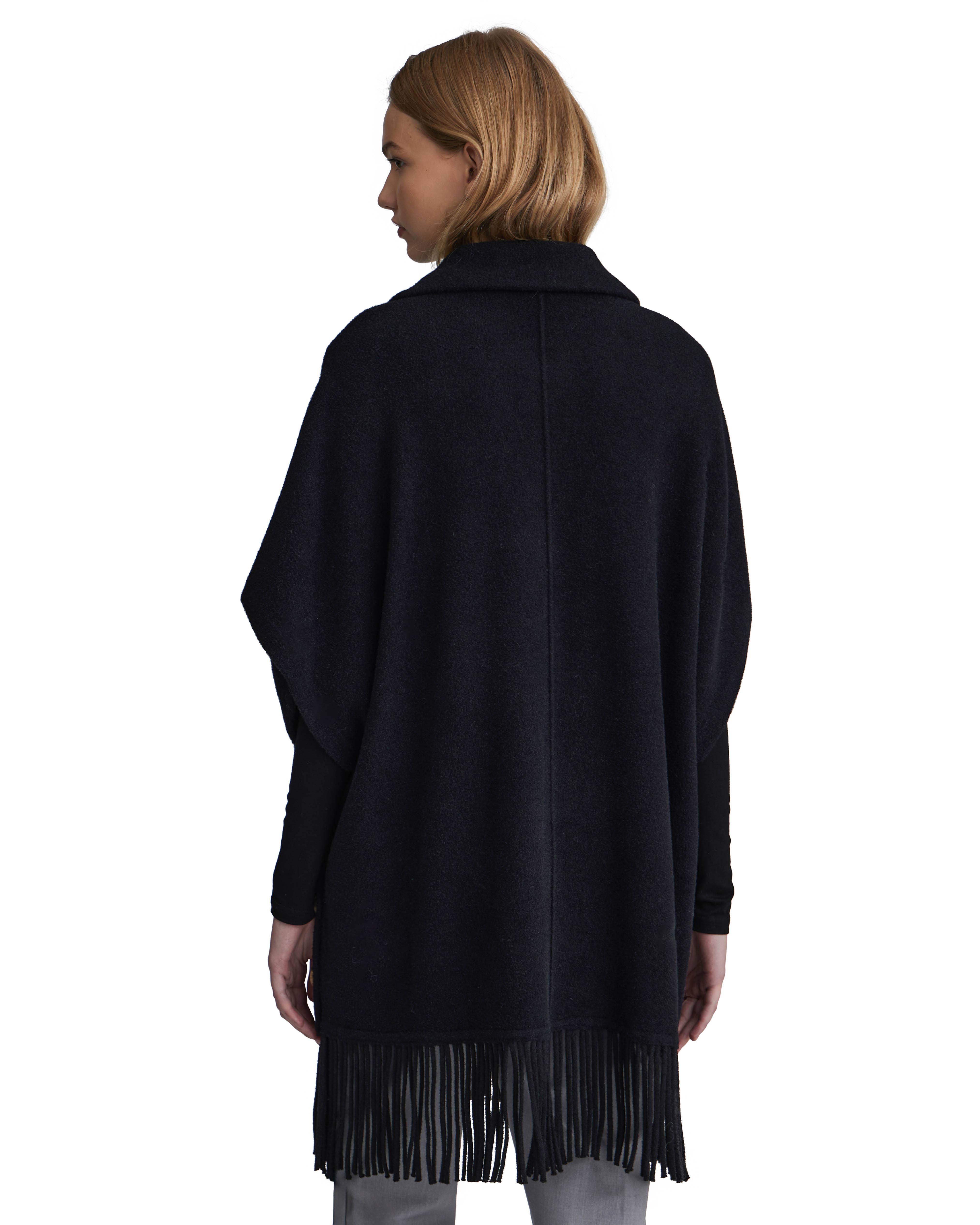 NVLT - Wholesale Coat - Women's - Y1231NVL - Fringe Hem Button Up Coatigan Cape6