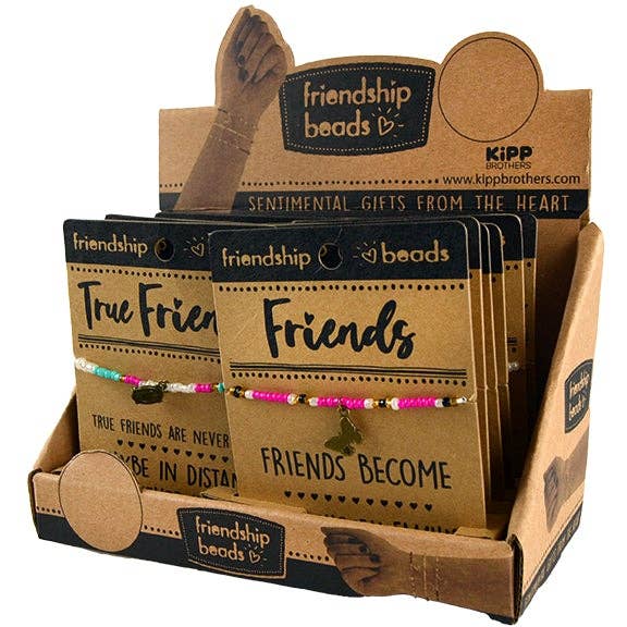 Novelty Brands - Wholesale Charm/Dangle Bracelet - Friendship Bead Bracelet Assortment - 12/Display