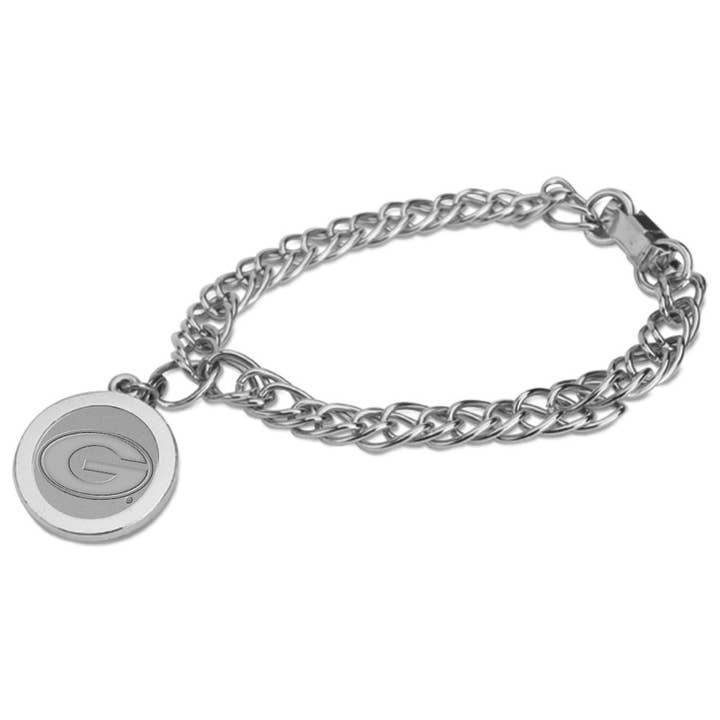 Georgia Bulldogs Silver Charm Womans Bracelet for wholesale by Collegiate Gifts and Accessories