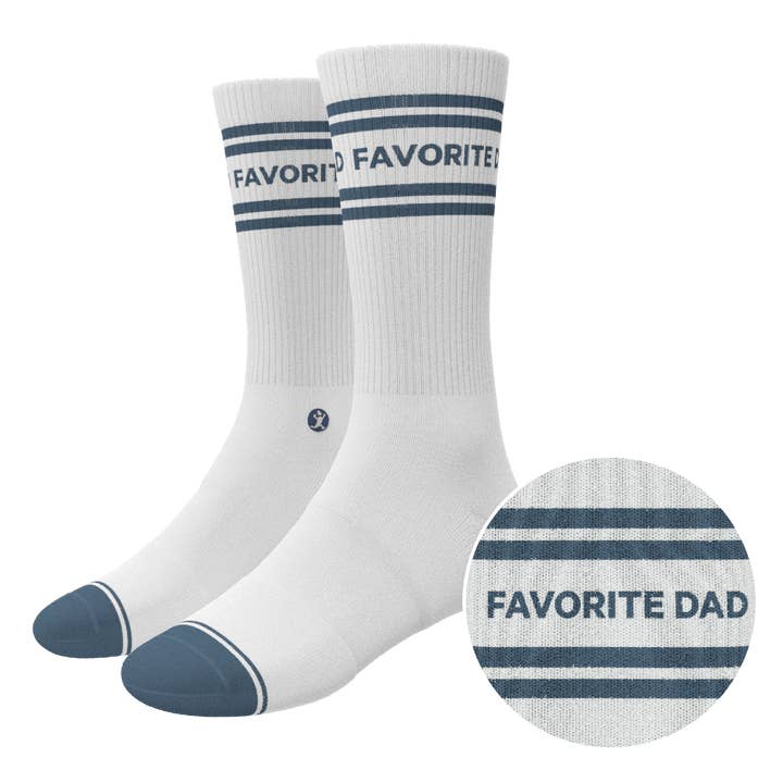 The Favorite Dad | Father's Day Heel Hammock™ Crew Socks and other Purchase Wholesale fathers day socks. Free Returns & Net 60 Terms on Faire trending on Faire.