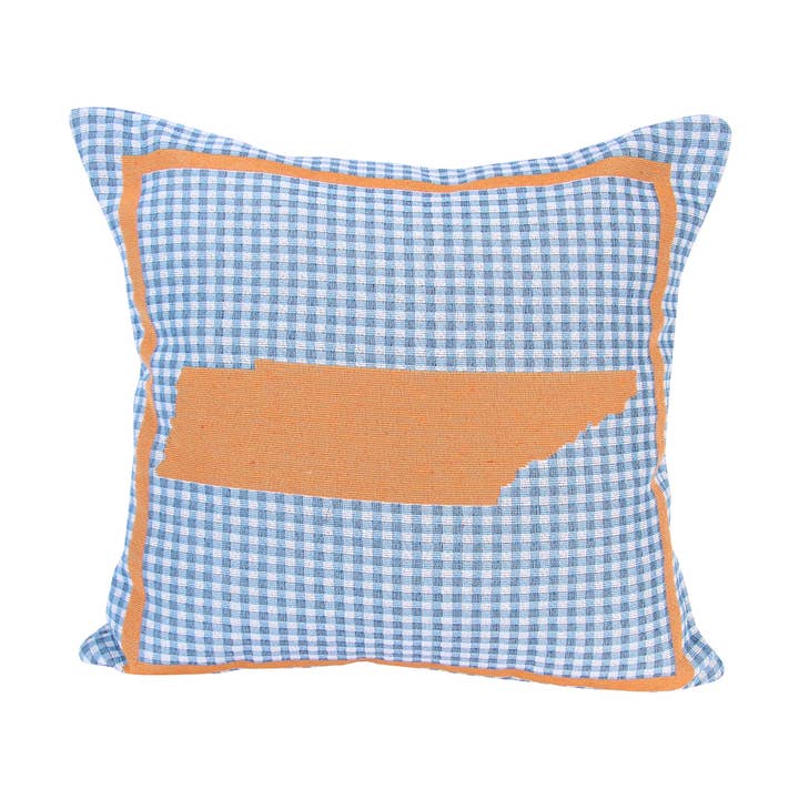 Blue Plaid Tennessee Pillow for wholesale by Barrel Down South